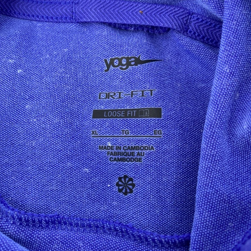 Nike‎ Yoga Dri FIT Hoodie Mens XL Blue Loose Fit Pullover Athleisure Sports Gym